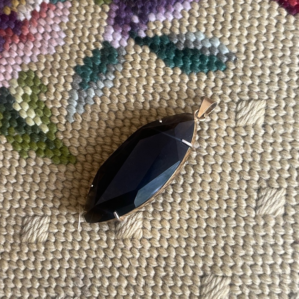 •vintage• sterling smokey topaz pendant